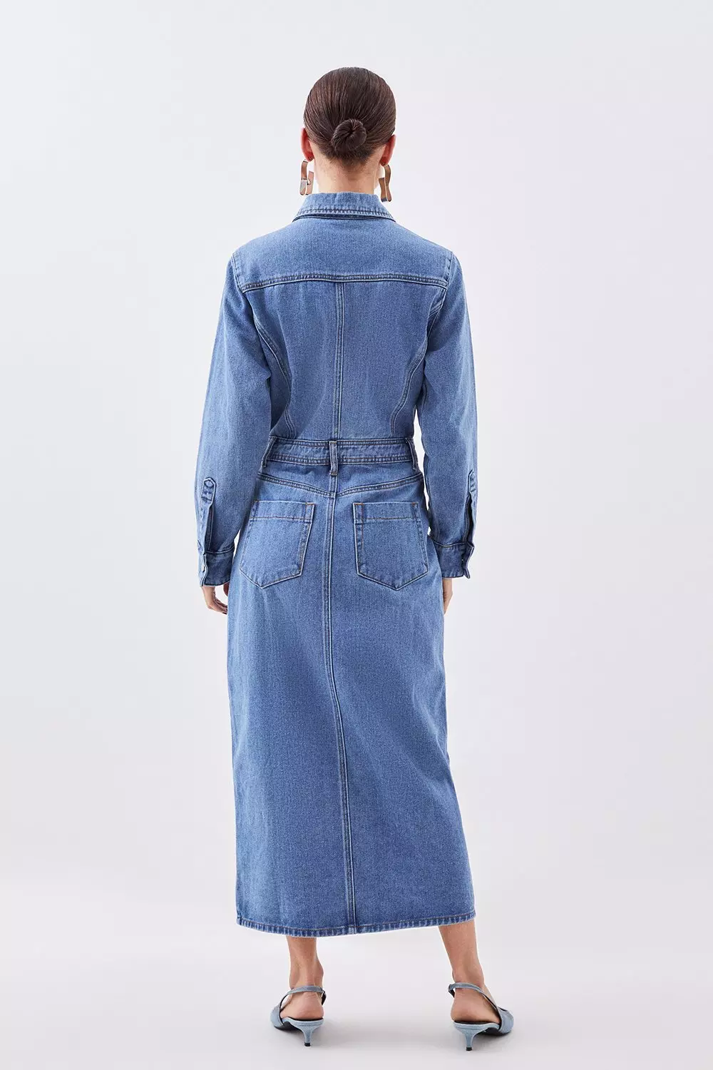 Mid length cheap denim dress